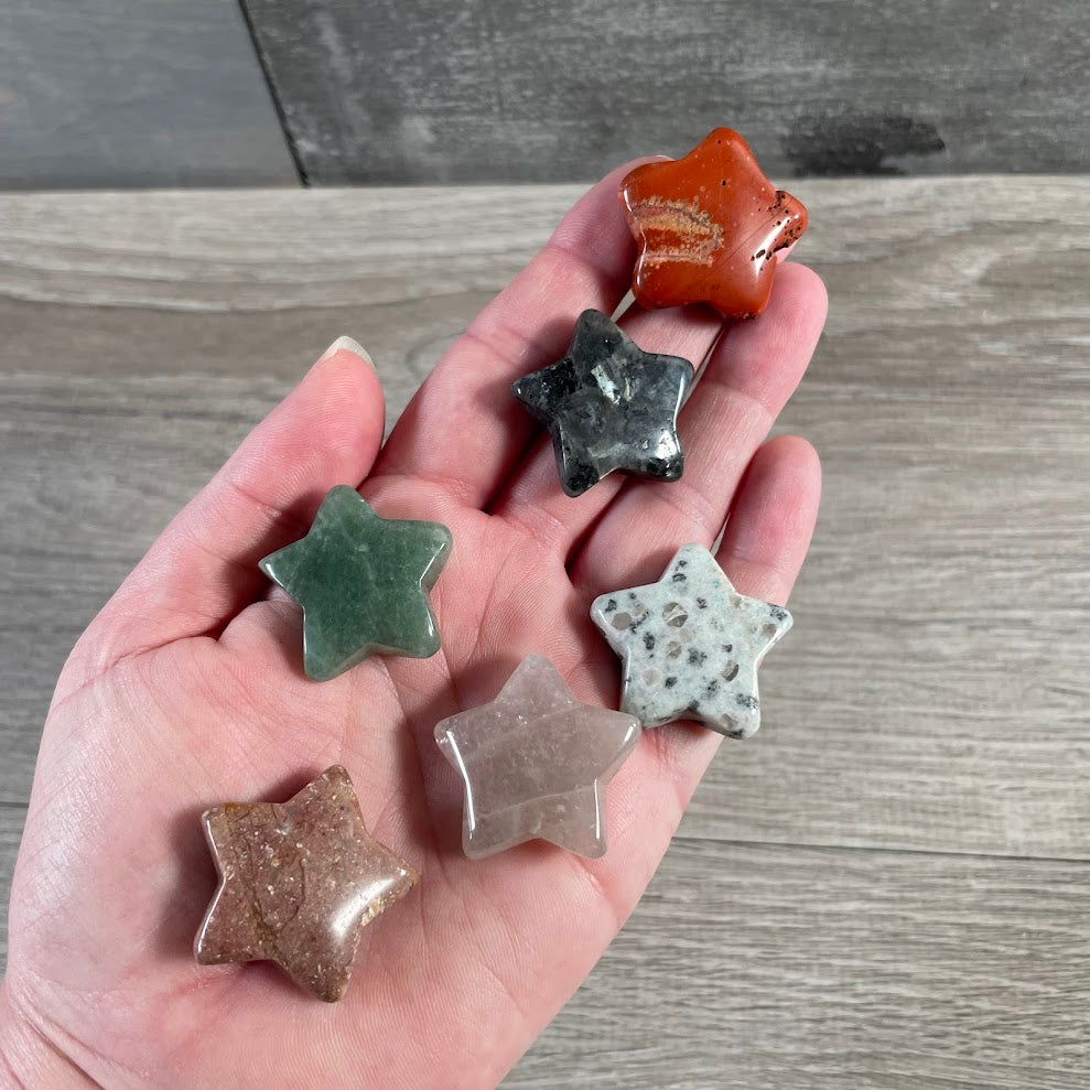 Mixed gemstone star carvings for gift shops and boutiques