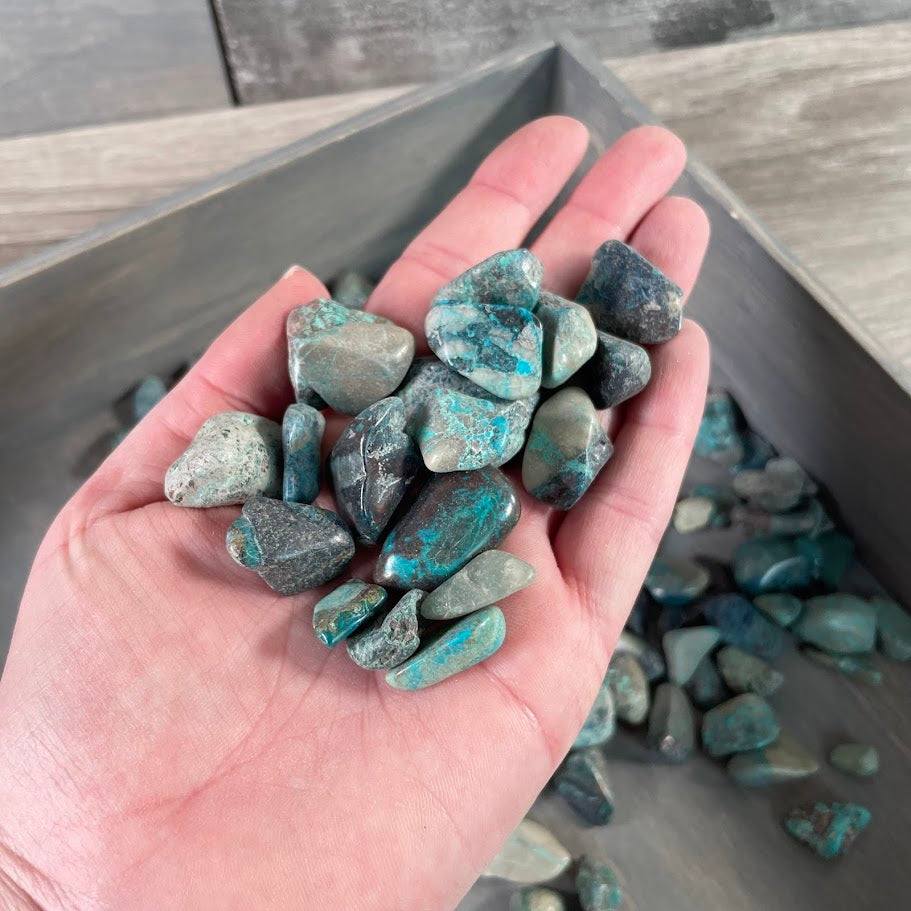 1 pound lot chrysocolla tumbled stones wholesale