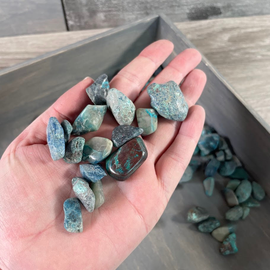crystal retailer supply - chrysocolla tumbled