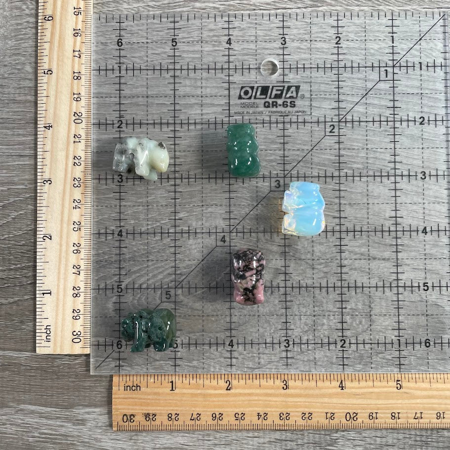 Bear Figurine Small Carved Gemstone – Crystal Animal Totem