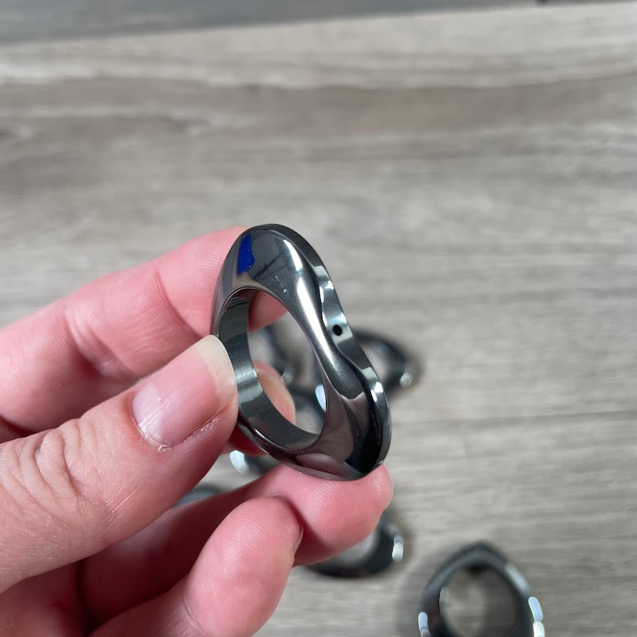 Metallic heart hematite donut bead bulk