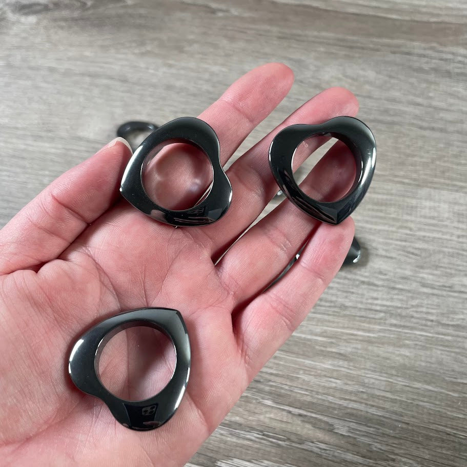 Heart hematite donut charm for metaphysical stores