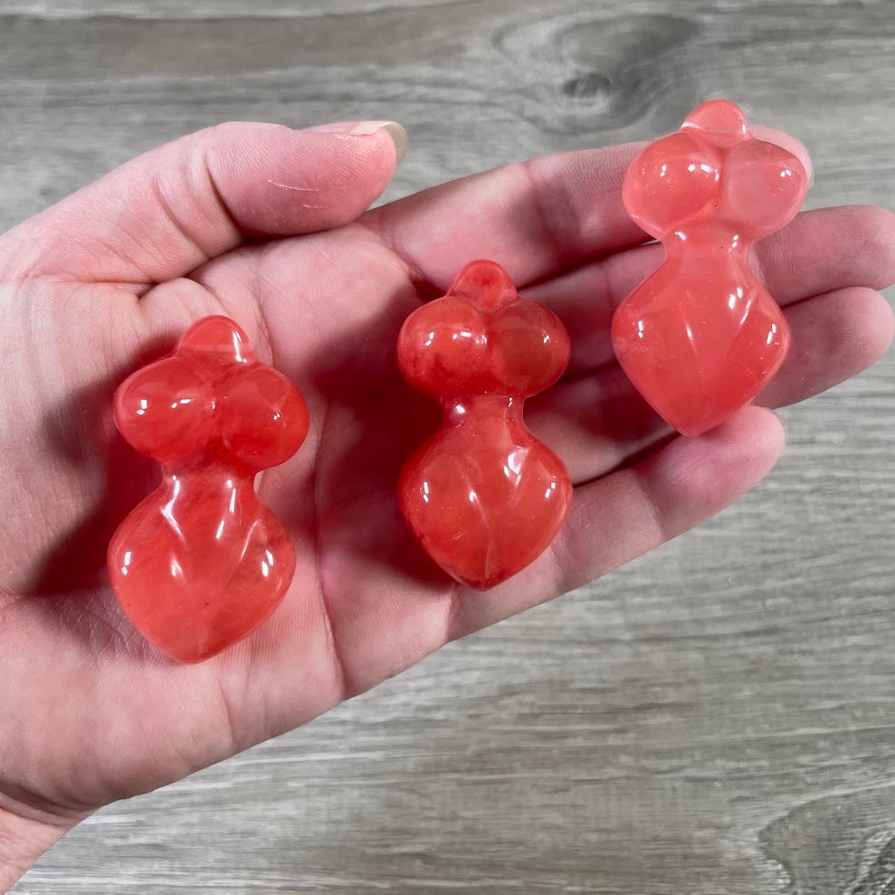 Cherry Quartz stone goddess figures for crystal store shelves