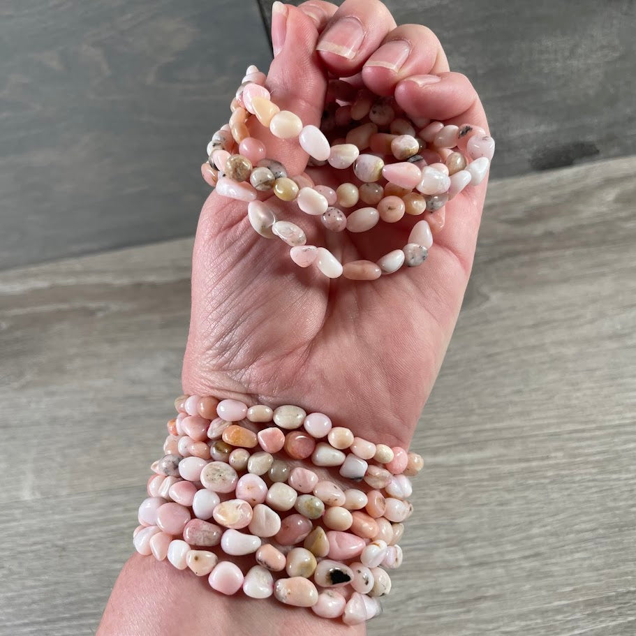 pink opal boho crystal bracelets
