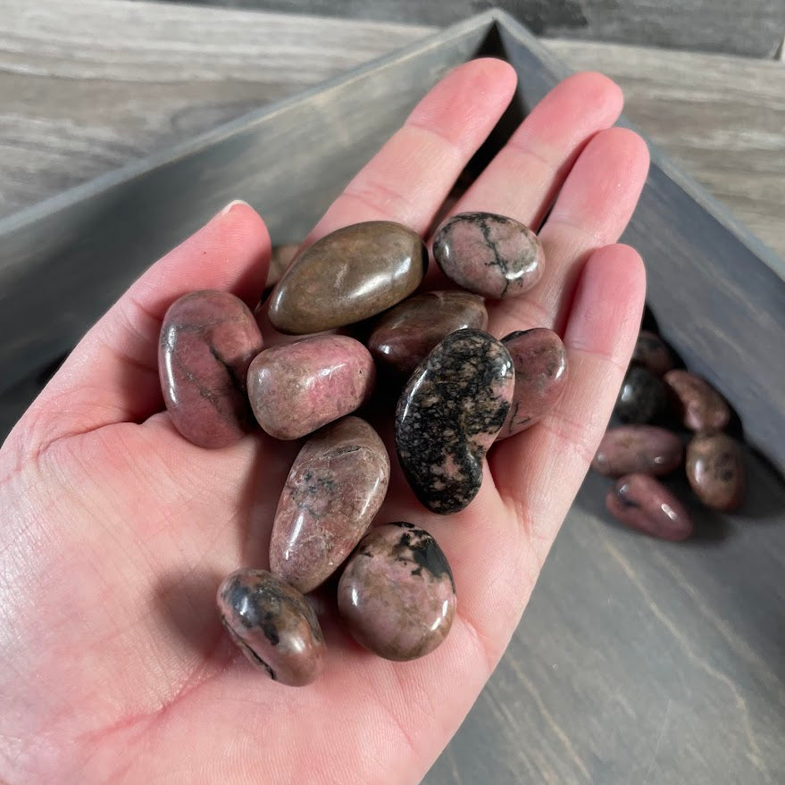 rhodonite tumbled stones bulk 1 lb