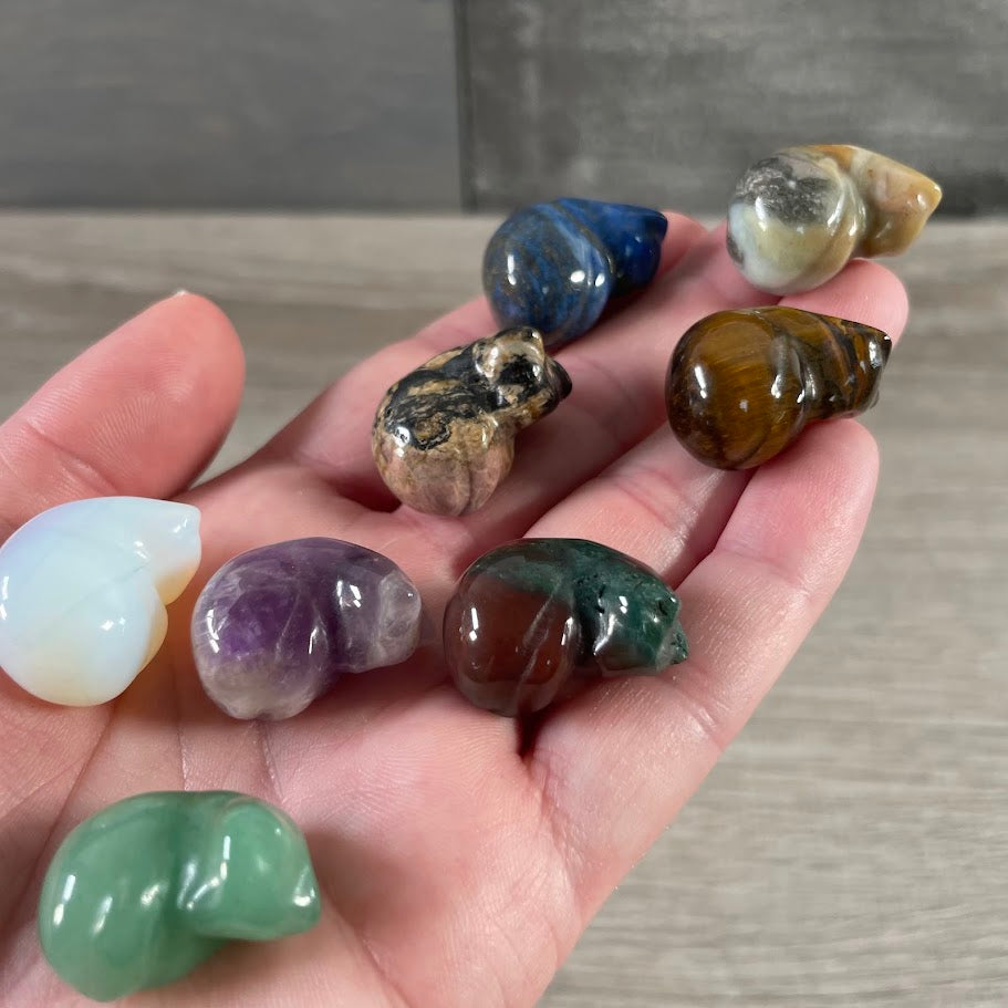 assorted Sleeping cat gemstone figurine carved crystal