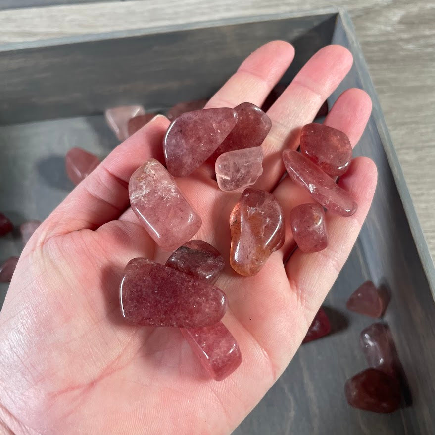 bulk strawberry quartz polished stones for resale and crystal shops