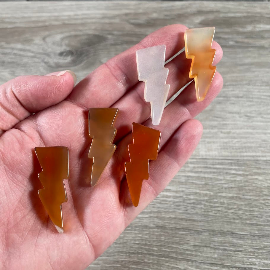 Gemstone Lightning Bolt Carvings – Crystal Energy Symbols