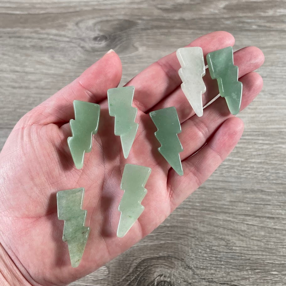 Aventurine crystal lightning bolt carvings for rock shops