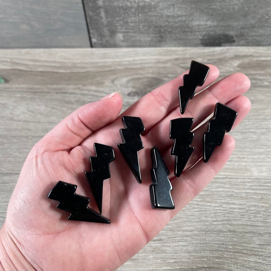 Obsidian crystal lightning bolt carvings bulk orders
