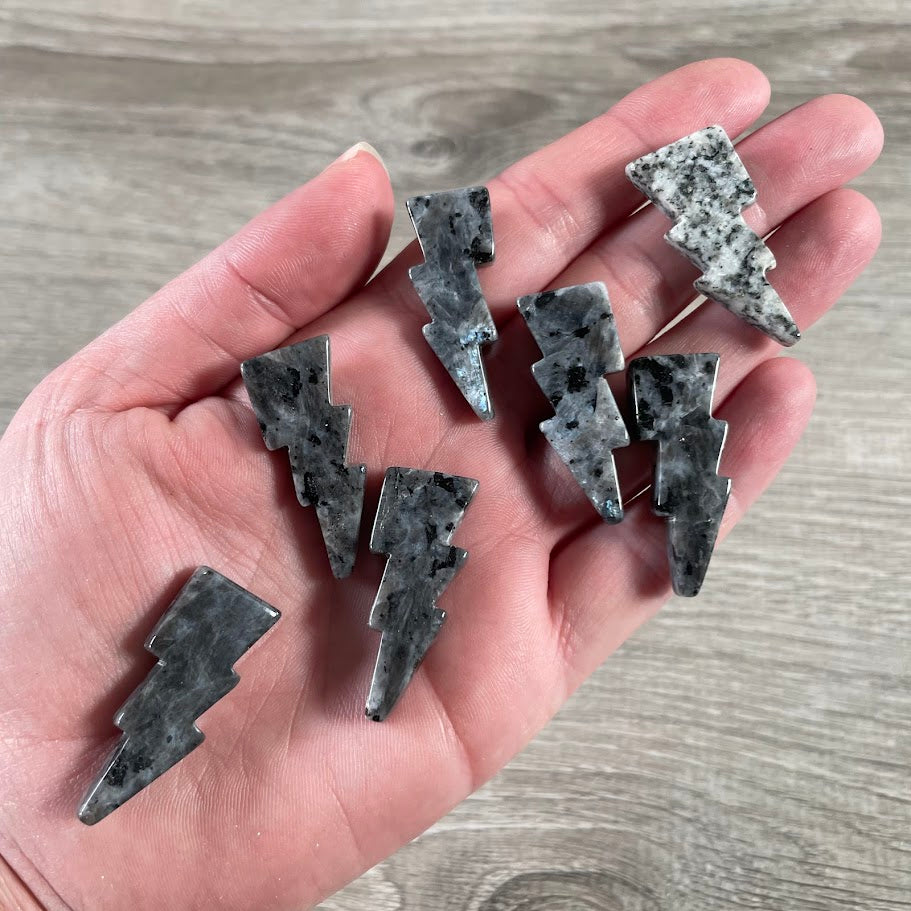 Larvikite lightning bolt bulk charms
