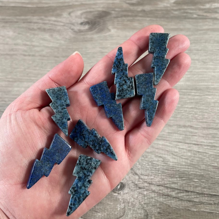 Dyed Lapis Lazuli lightning bolt symbol