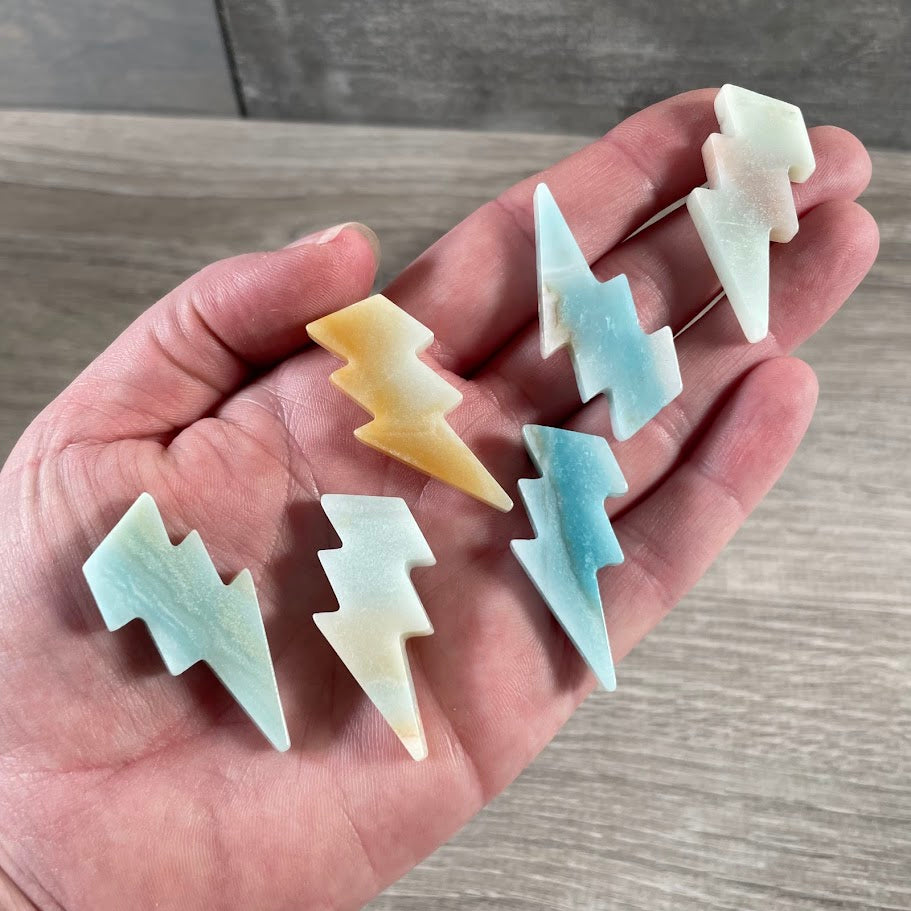 Amazonite crystal lightning bolt symbol