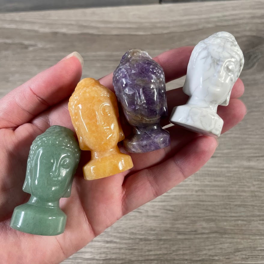 Wholesale Buddha head gemstone figurine for crystal shops