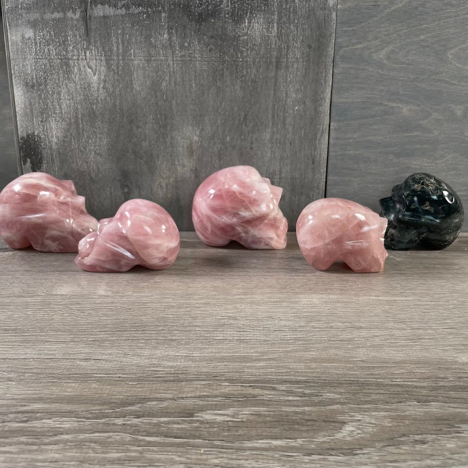 Spiritual crystal skull figurines for retail display