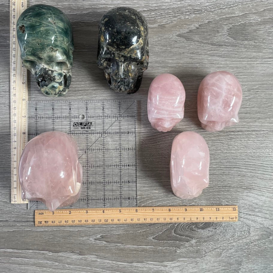 Assorted energy crystal skulls