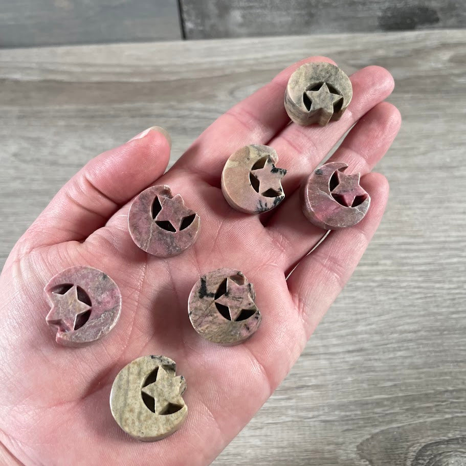 Crescent Moon Crystal Carvings – Assorted Gemstones & Styles