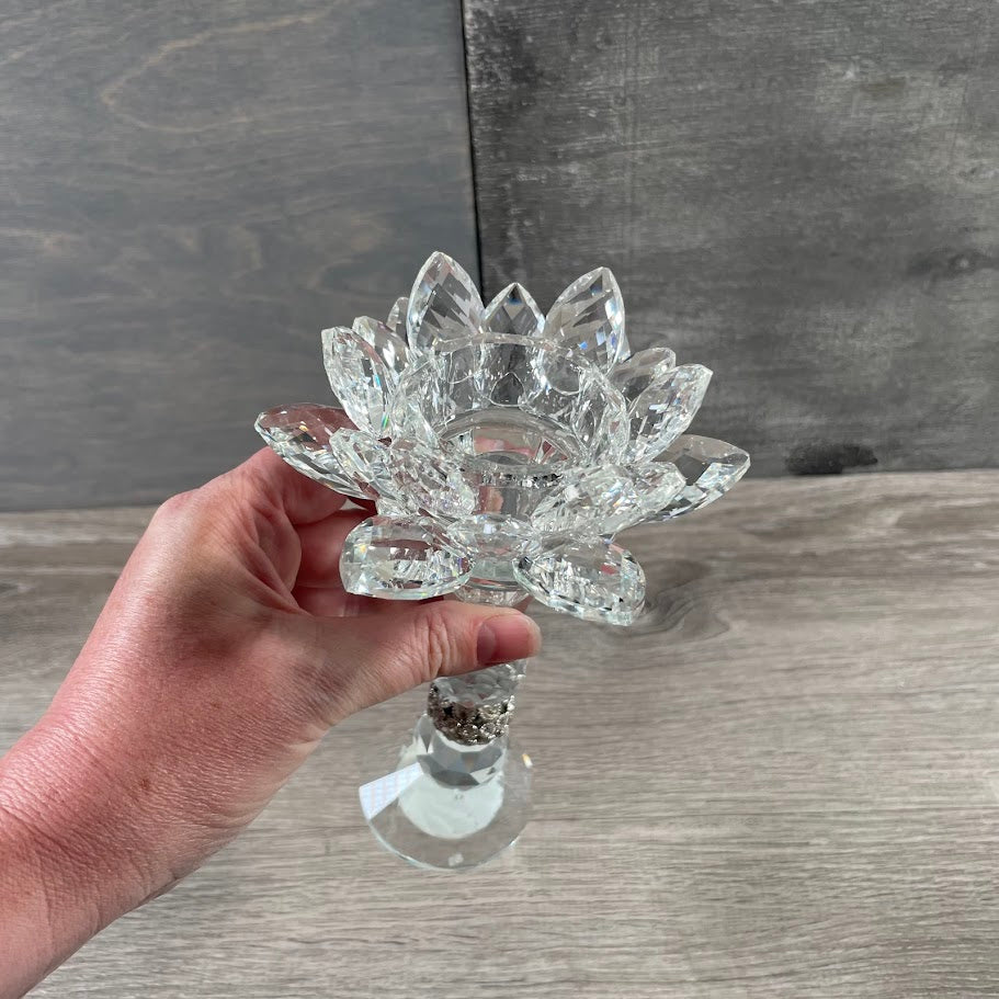 Glass lotus flower candle holder wholesale