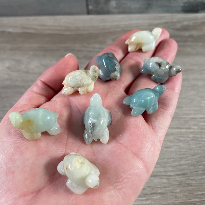 amazonite crystal animal figurines small sea turtle wholesale