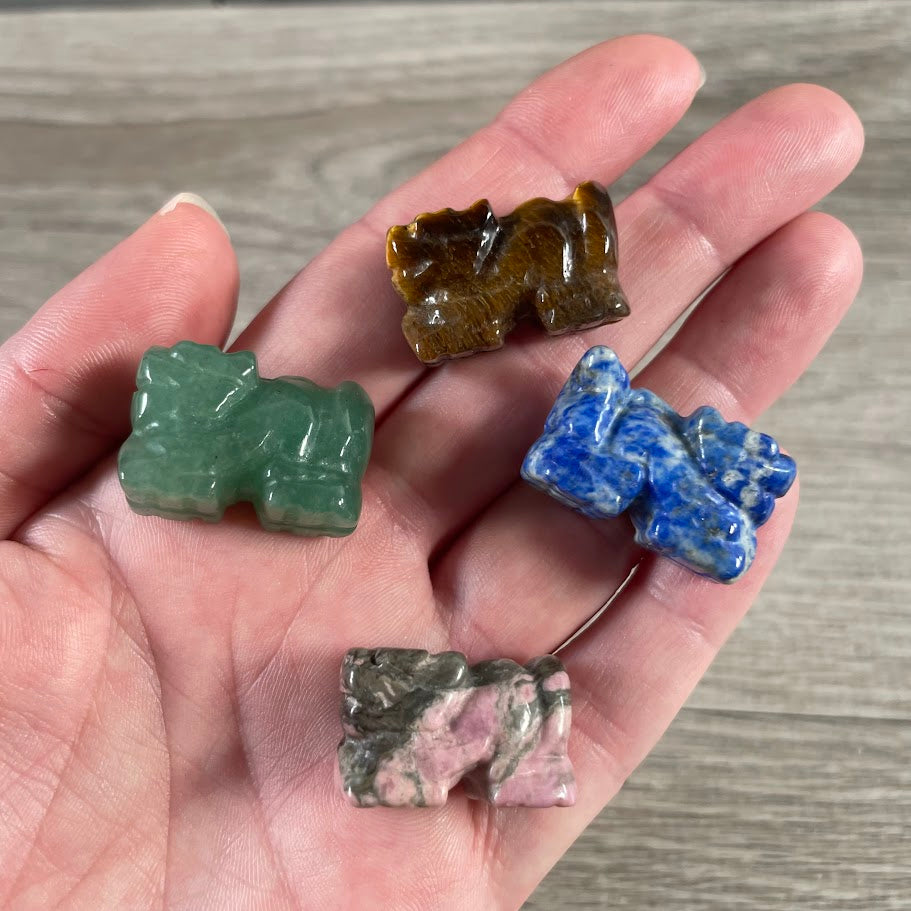 small gemstone dragon figurine assorted crystals