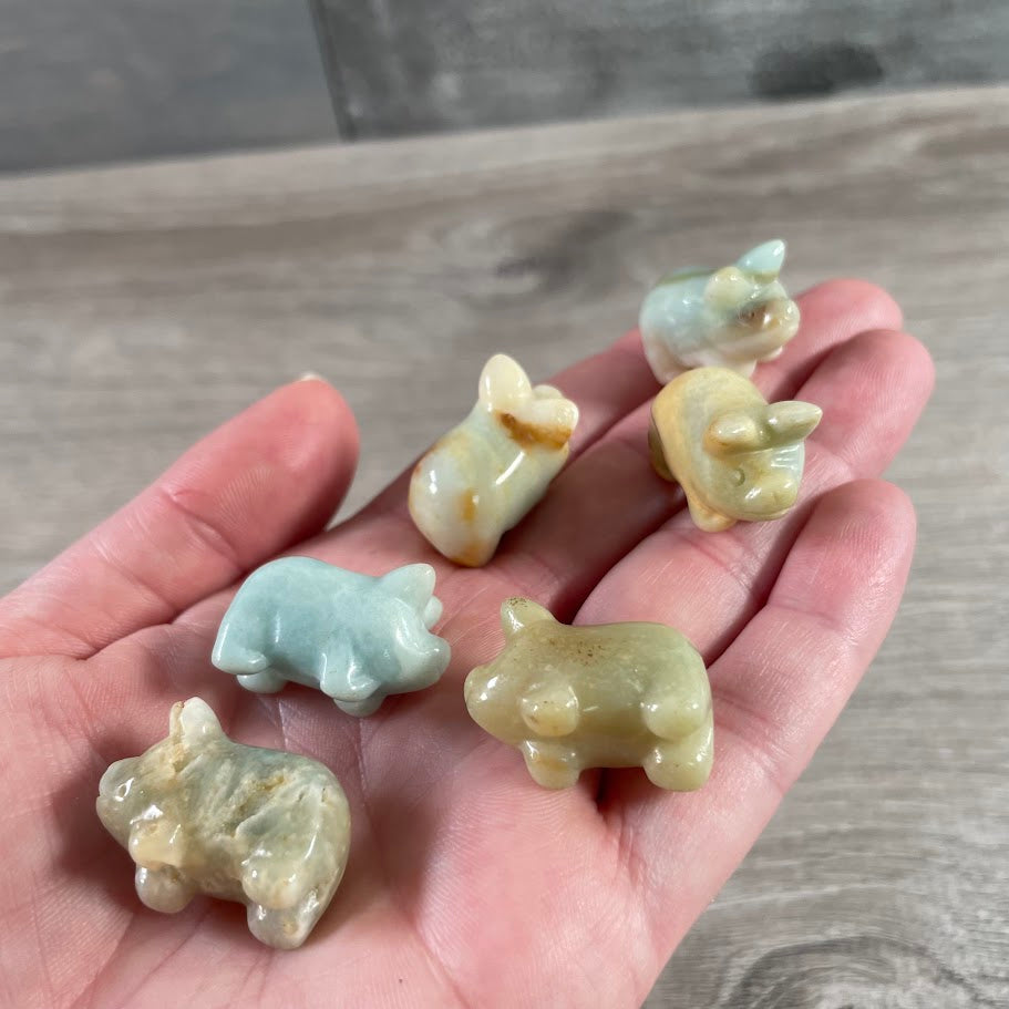amazonite wholesale crystal pig figurine collection for crystal stores