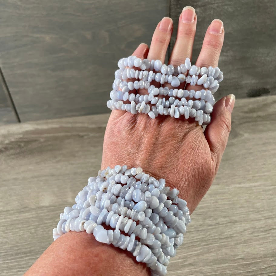 chalcedony bulk crystal healing chip stone bracelets