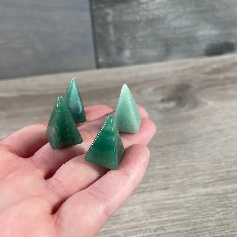 aventurine gemstone pyramid spiritual décor