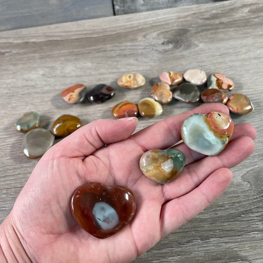 polyshrome jasper Madagascar gemstone hearts wholesale