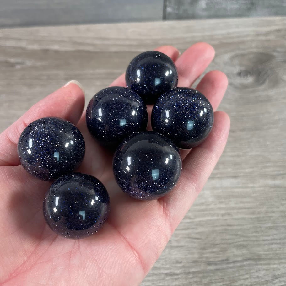 Blue Goldstone gemstone sphere wholesale crystal orb