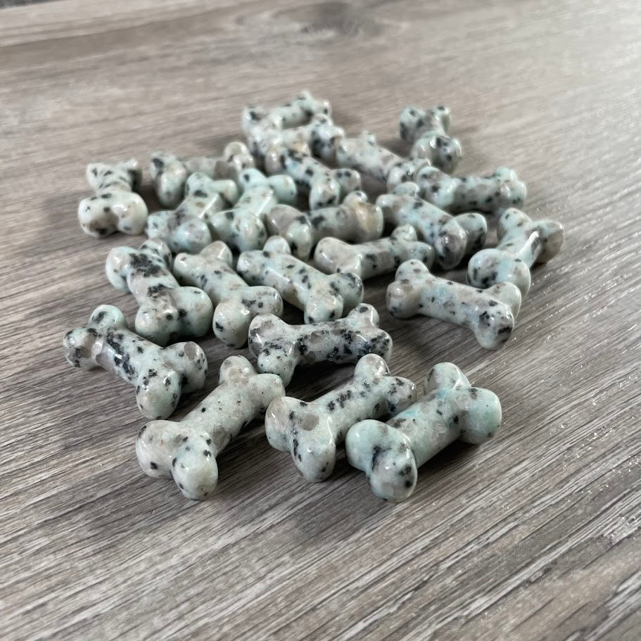 Gemstone Dog Bone Figurine –Small Crystal Carving, Gift Shop