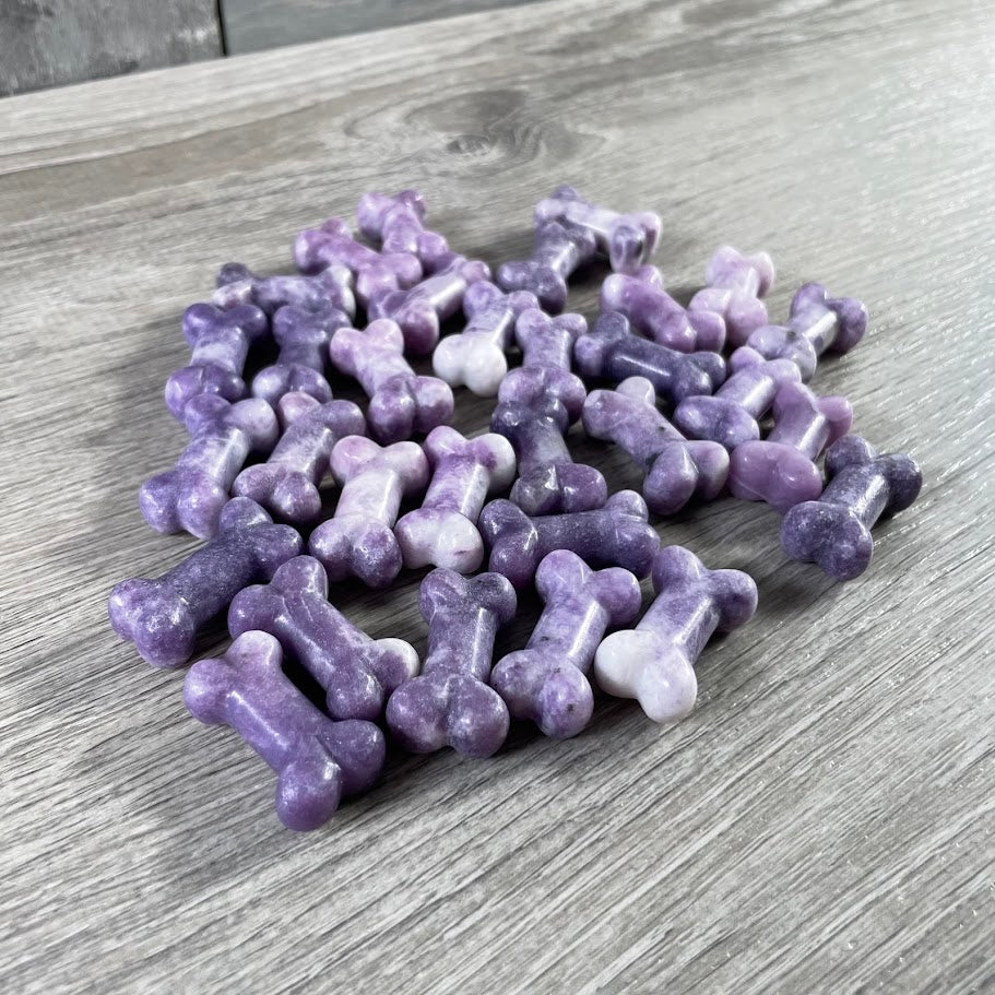 Gemstone Dog Bone Figurine –Small Crystal Carving, Gift Shop