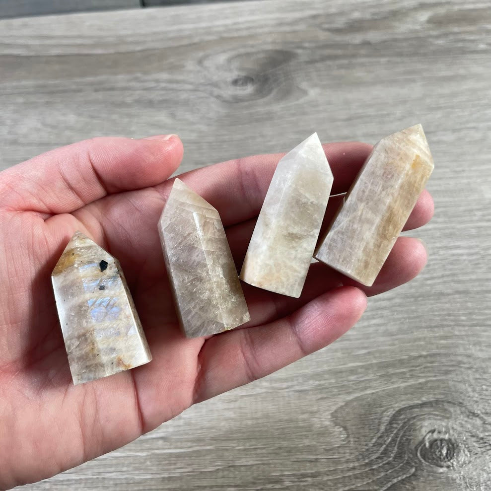 Moonstone mini obelisks bulk