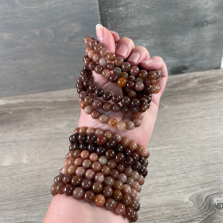 8mm Round Gemstone Beaded Bracelets – Assorted Crystals Bulk