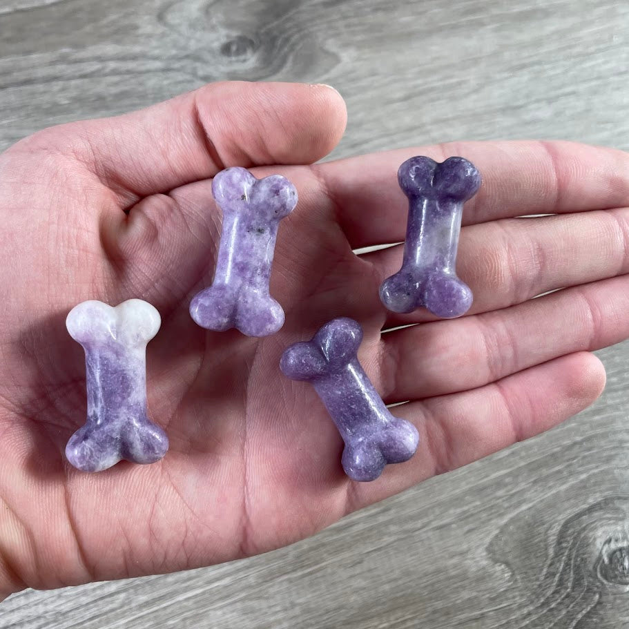 Gemstone Dog Bone Figurine –Small Crystal Carving, Gift Shop