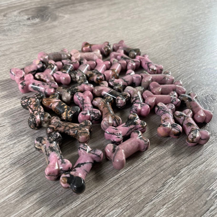 Gemstone Dog Bone Figurine –Small Crystal Carving, Gift Shop