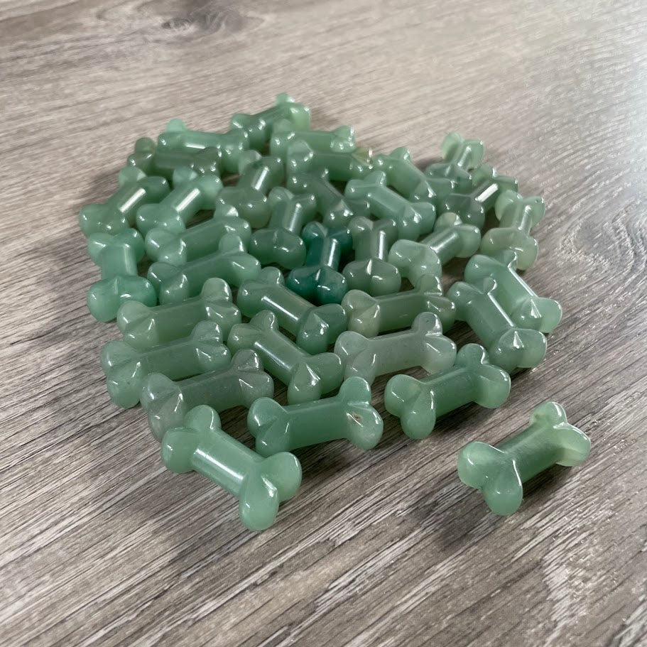 Gemstone Dog Bone Figurine –Small Crystal Carving, Gift Shop