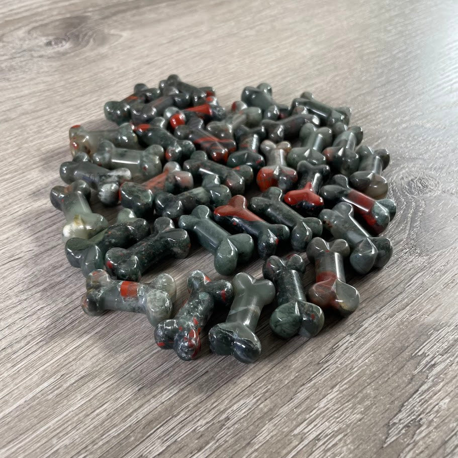 Gemstone Dog Bone Figurine –Small Crystal Carving, Gift Shop