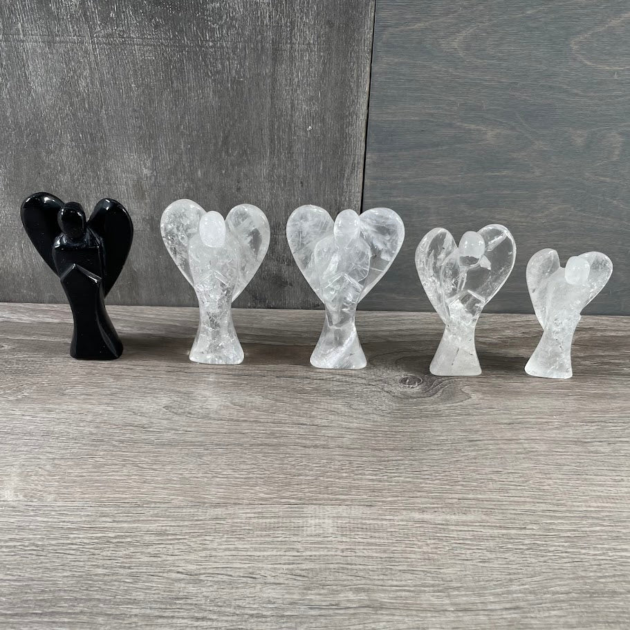 Bulk lot of natural stone angel carvings for resale