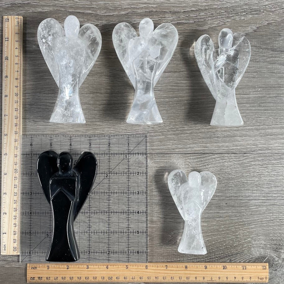 Hand-carved Brazilian gemstone angel figurines wholesale