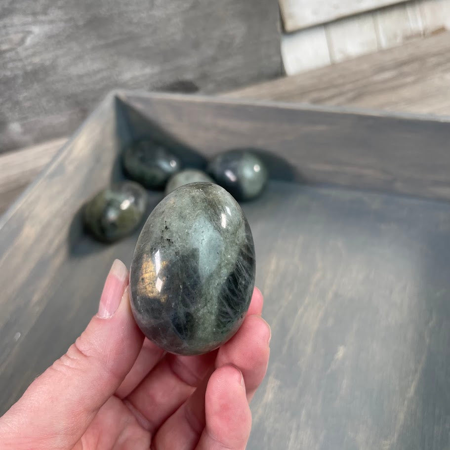 labradorite crystal egg for new age stores