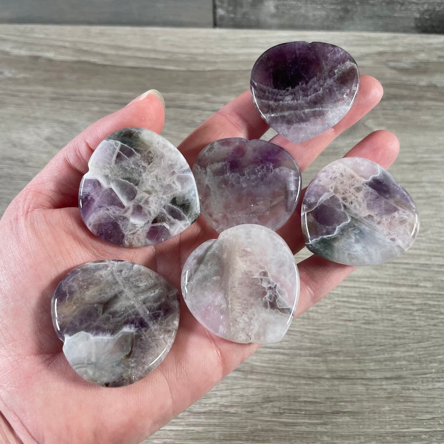 amethyst heart pocket stone wholesale