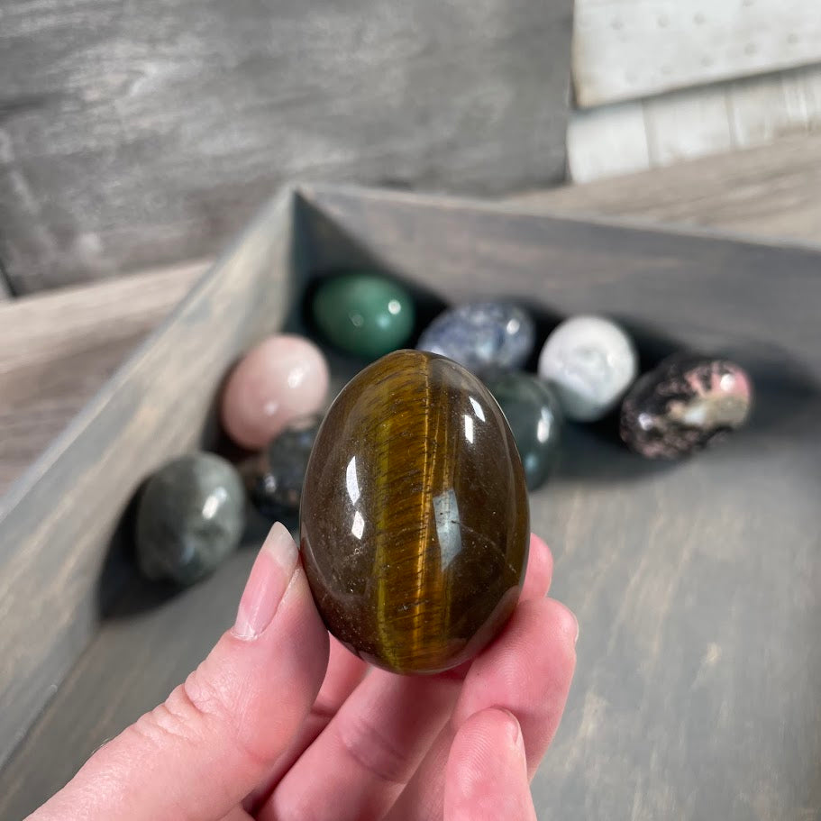 crystal healing polished gemstone egg wholesale