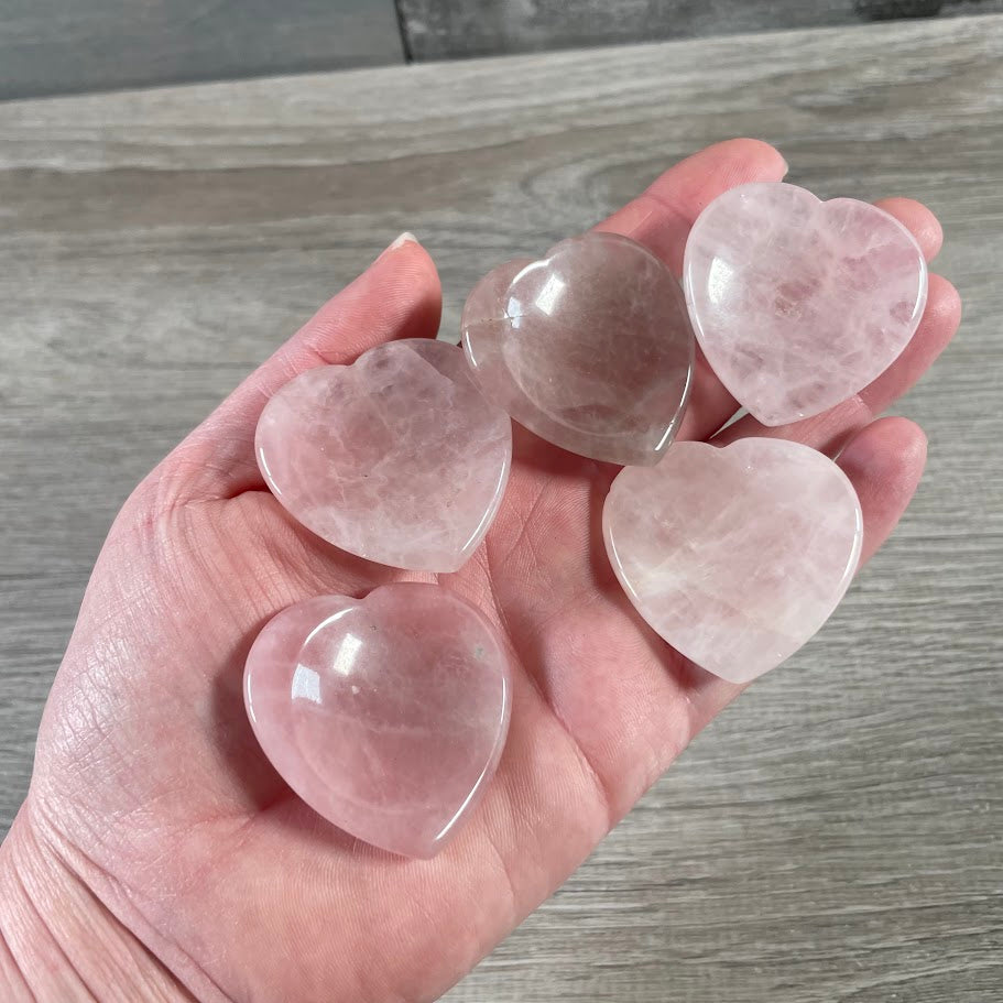 rose quartz heart worry stone bulk