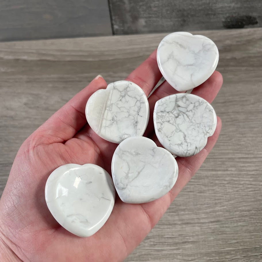 howlite healing crystal heart stones for metaphysical shops