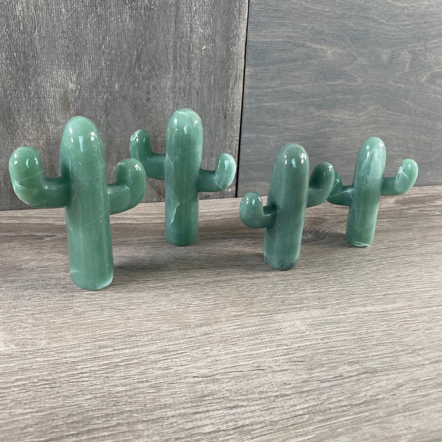 Aventurine gemstone cactus sculptures for resale