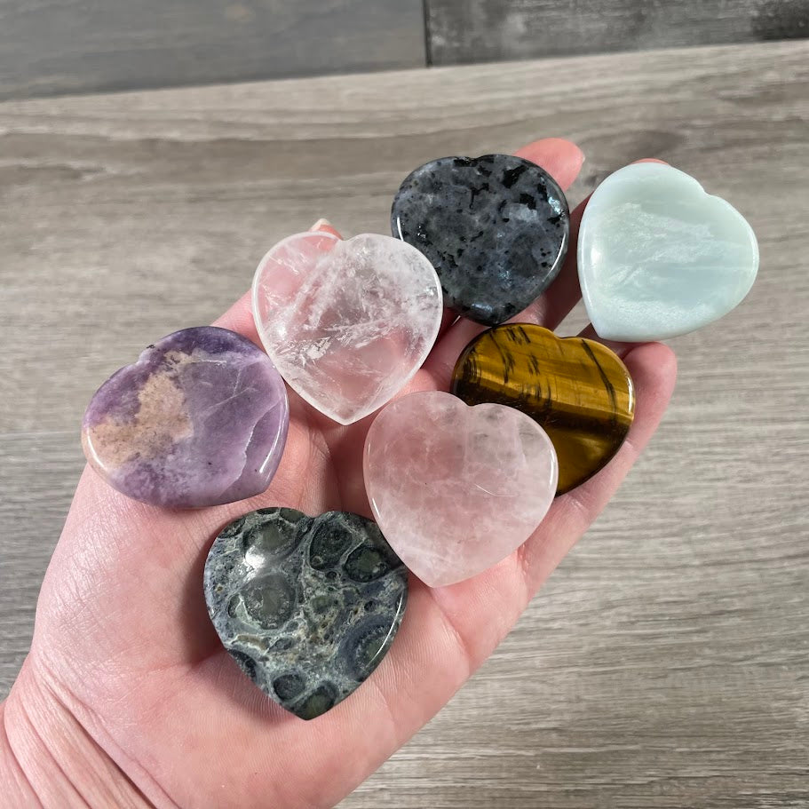 assorted heart shaped worry stones wholesale bulk