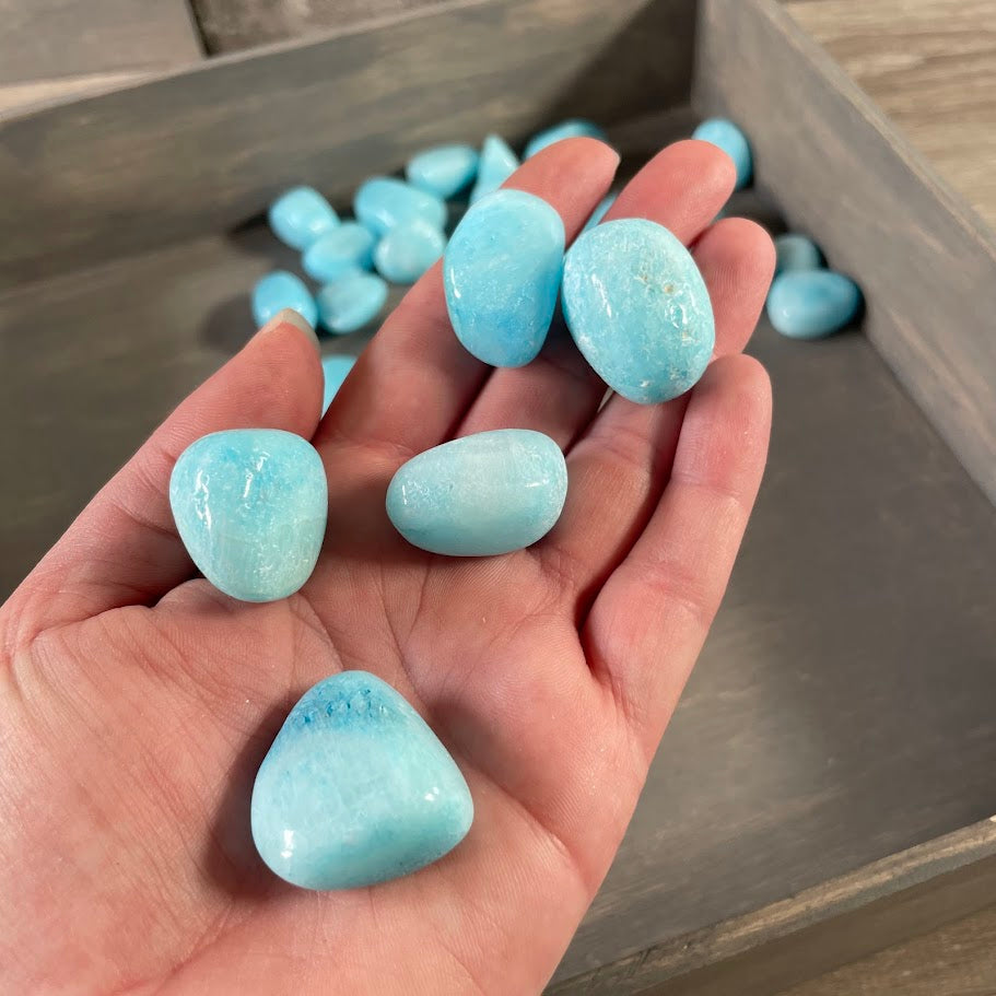 Blue Hemimorphite tumbled stones wholesale lot