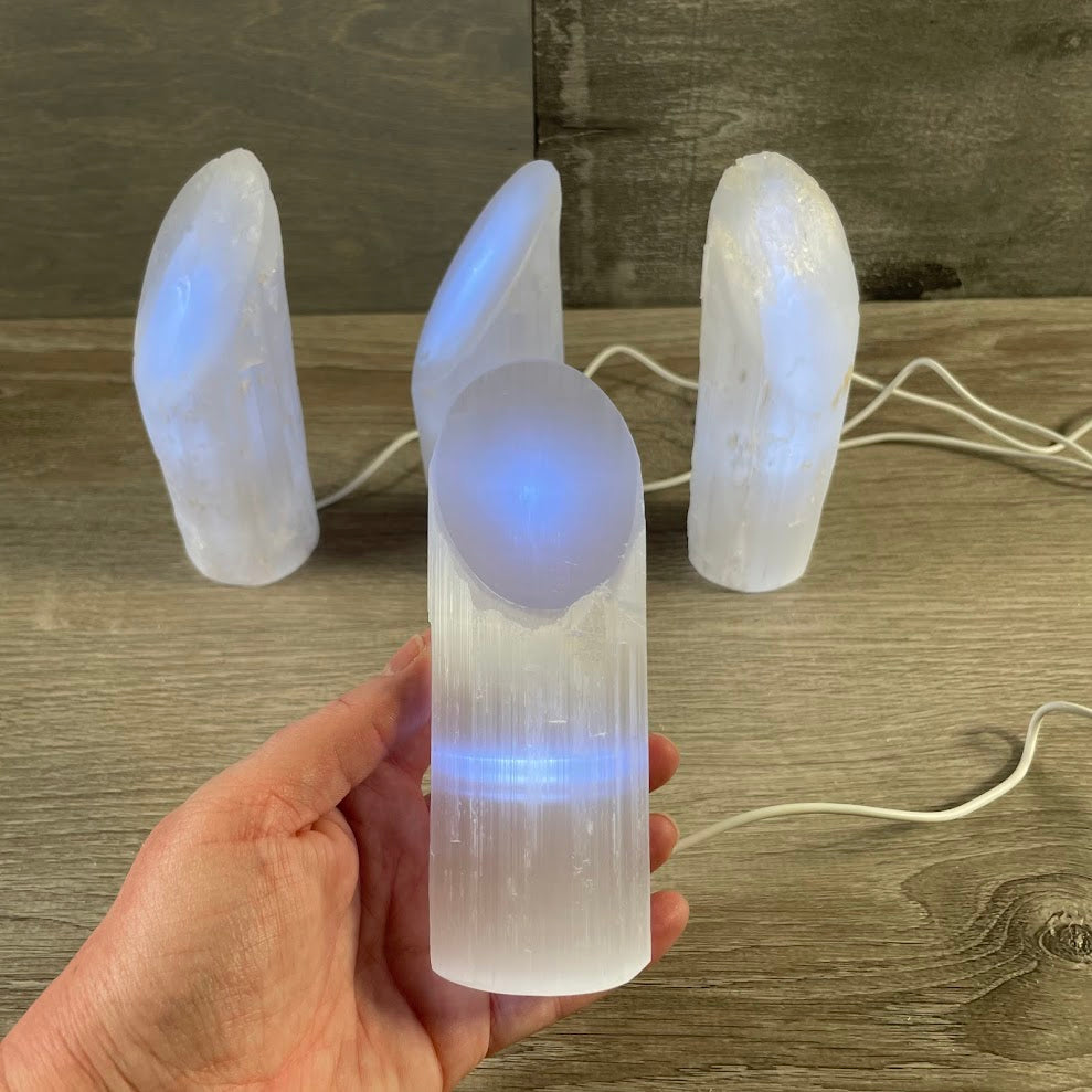 selenite crystal lamp assortment bulk wholesale