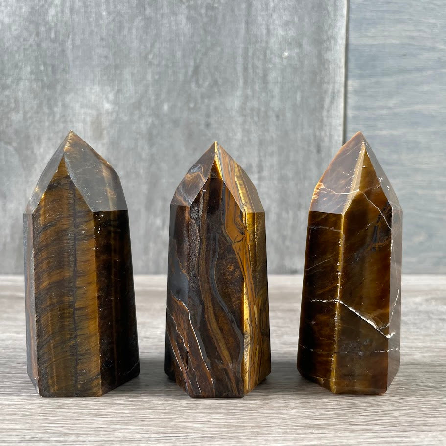 Tiger eye Brazilian gemstone pillar