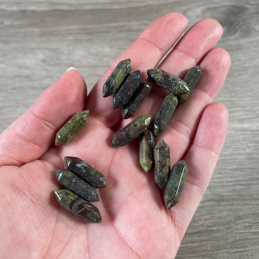 Small Gemstone Double Terminated Carved Crystal Wands